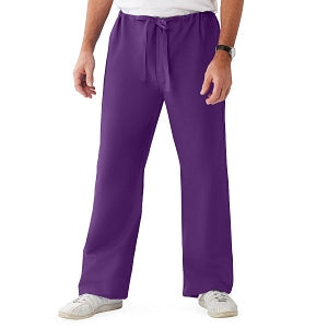 Medline ComfortEase Unisex Reversible Scrub Pants with Drawstring - ComfortEase Unisex Reversible Drawstring Cargo Scrub Pants with Medline Color-Coding, Size 2XL Regular Inseam, Rich Purple - 900JPPXXL-CM