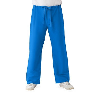 Medline ComfortEase Unisex Reversible Scrub Pants with Drawstring - ComfortEase Unisex Reversible Drawstring Cargo Scrub Pants with Medline Color-Coding, Size 2XL Regular Inseam, Royal Blue - 900JRLXXL-CM