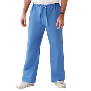 Medline ComfortEase Unisex Reversible Scrub Pants with Drawstring - ComfortEase Unisex Reversible Drawstring Cargo Scrub Pants with Medline Color-Coding, Size 5XL Regular Inseam, Ceil Blue - 900JTH5XL-CM