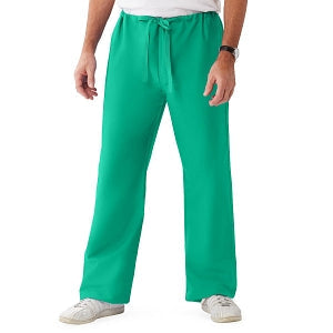 Medline ComfortEase Unisex Reversible Scrub Pants with Drawstring - ComfortEase Unisex Reversible Drawstring Cargo Scrub Pants with Medline Color-Coding, Size 2XL Regular Inseam, Jade - 900JTJXXL-CM