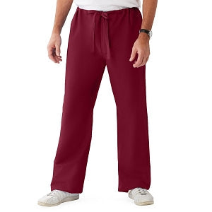 Medline ComfortEase Unisex Reversible Scrub Pants with Drawstring - ComfortEase Unisex Reversible Drawstring Cargo Scrub Pants with Medline Color-Coding, Size 2XL Regular Inseam, Wine - 900JWNXXL-CM
