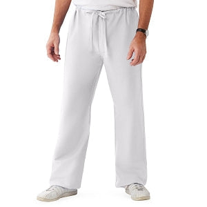 Medline ComfortEase Unisex Reversible Scrub Pants with Drawstring - ComfortEase Unisex Reversible Drawstring Cargo Scrub Pants with Medline Color-Coding, Size 5XL Regular Inseam, White - 900XTQ5XL-CM