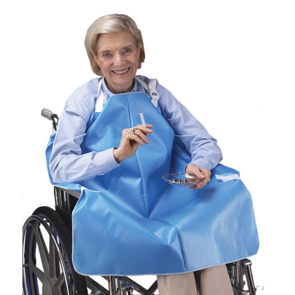 SkiL-Care Smoker's Aprons Wheelchair Smoker's Apron, Blue - 906011