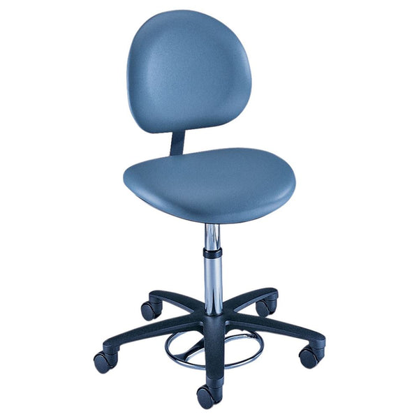 Brewer Foot-Operated, Adjustable Stool Adj. Stool with Backrest, Taupe - 91-314/TAUPE/NA