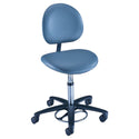 Brewer Foot-Operated, Adjustable Stool Adj. Stool with Backrest, Slate - 91-314/SBLUE/NA