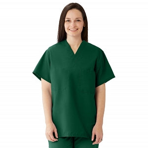 Medline Comfortease Unisex Two Pocket Reversible Scrub Top - ComfortEase Unisex Reversible V-Neck 2-Pocket Scrub Top with Medline Color-Coding, Size M, Evergreen - 910JEGM-CM