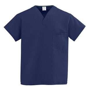 Medline Comfortease Unisex Two Pocket Reversible Scrub Top - ComfortEase Unisex Reversible V-Neck 2-Pocket Scrub Top with Medline Color-Coding, Size 2XL, Midnight Blue - 910JNTXXL-CM