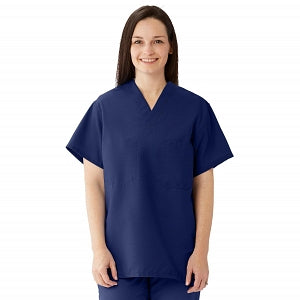 Medline Comfortease Unisex Two Pocket Reversible Scrub Top - ComfortEase Unisex Reversible V-Neck 2-Pocket Scrub Top with Medline Color-Coding, Size 3XL, Midnight Blue - 910JNTXXXL-CM