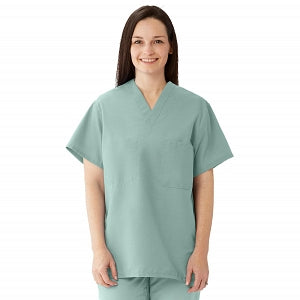 Medline Comfortease Unisex Two Pocket Reversible Scrub Top - ComfortEase Unisex Reversible V-Neck 2-Pocket Scrub Top with Medline Color-Coding, Size M, Seaspray - 910JSSM-CM