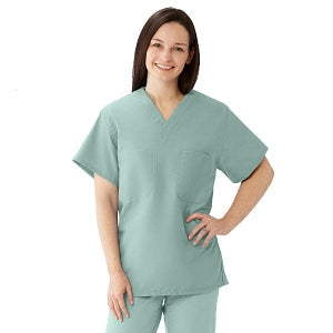 Medline Comfortease Unisex Two Pocket Reversible Scrub Top - ComfortEase Unisex Reversible V-Neck 2-Pocket Scrub Top with Medline Color-Coding, Size 3XL, Seaspray - 910JSSXXXL-CM