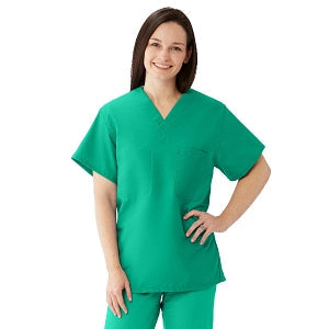 Medline Comfortease Unisex Two Pocket Reversible Scrub Top - ComfortEase Unisex Reversible V-Neck 2-Pocket Scrub Top with Medline Color-Coding, Size 3XL, Jade - 910JTJXXXL-CM