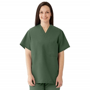Medline Comfortease Unisex Two Pocket Reversible Scrub Top - ComfortEase Unisex Reversible V-Neck 2-Pocket Scrub Top with Medline Color-Coding, Size 4XL, Olive - 910OLV4XL-CM