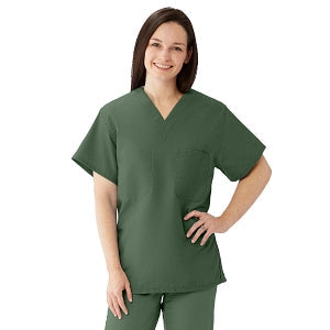 Medline Comfortease Unisex Two Pocket Reversible Scrub Top - ComfortEase Unisex Reversible V-Neck 2-Pocket Scrub Top with Medline Color-Coding, Size 3XL, Olive - 910OLVXXXL-CM