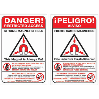 Alimed MRI Warning Wall Signs MRI Warning Sign, English, 12"W x 18"L - 921127