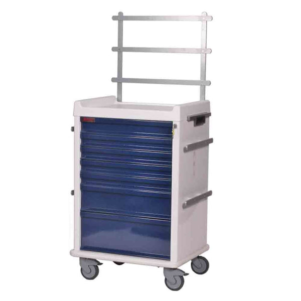 Harloff MRI Cart with Anesthesia Package, Key Lock 6-Drawer MRI Cart w/Anesthesia Pkg., Key Lock, Light Blue - 921151/LBLUE/NA