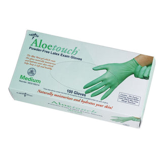 Medline Aloetouch Powder-free Latex Exam Gloves Powder-free Latex Exam Gloves, Green, X-Small - 922553