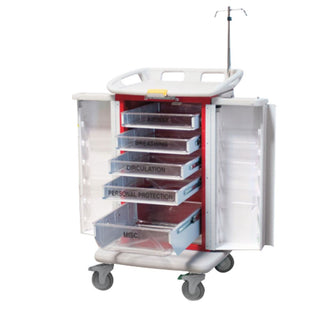 Waterloo ER 2000 Instant Access Emergency Cart Emergency Cart, 5 Drawers, Red - 922823/RED/NA