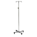 Lakeside Healthcare IV Poles Heavy-duty IV Pole, 4 Legs, 2 Hooks - 924414