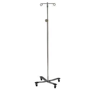 Lakeside Healthcare IV Poles Space Saver IV Stand, 5 Legs, 2 Hooks - 924419