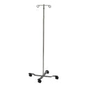 Lakeside Healthcare IV Poles Heavy-duty IV Pole, 4 Legs, 2 Hooks - 924414
