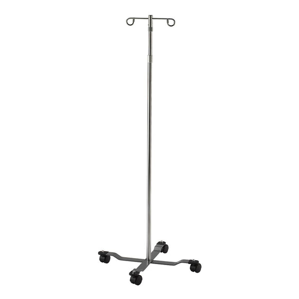 Lakeside Healthcare IV Poles Space Saver IV Stand, 5 Legs, 2 Hooks - 924419