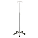 Lakeside Healthcare IV Poles Space Saver IV Stand, 5 Legs, 2 Hooks - 924419