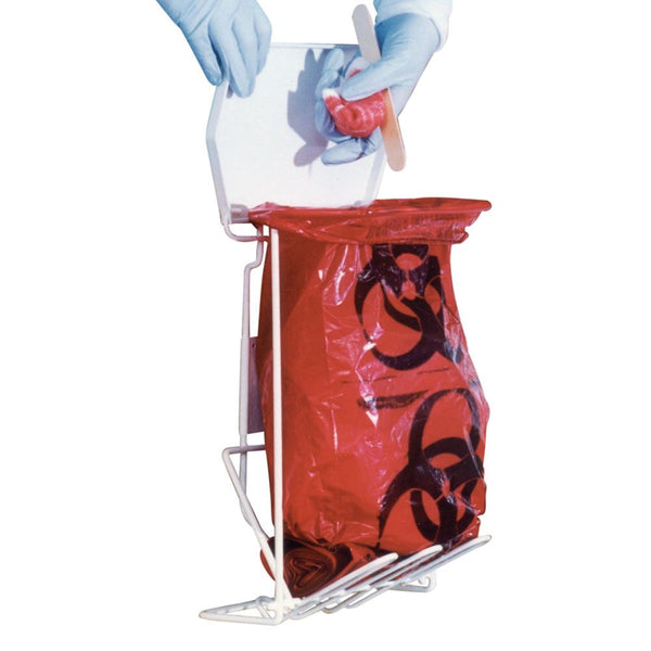 Alimed Rack and Bag Waste Disposal Systems Red Infectious 3-gal. Waste Bags, 20 bags/rl, 10rl/bx - 924489
