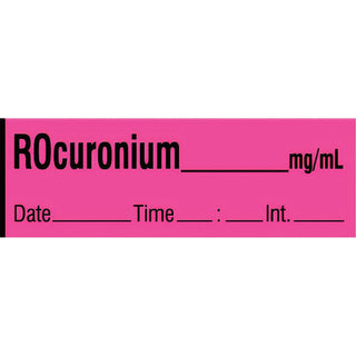 Alimed ROcuronium Labels, Tape Roll or Pre-Cut Roll ROcuronium Label, Pre-Cut Roll, Standard - 924553/NA/PRE