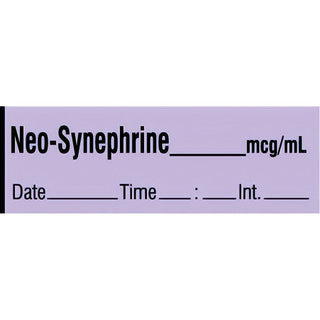 Alimed Neo-Synephrine Labels, Tape Roll or Pre-Cut Roll Neo-Synephrine Labels, Tape Roll, Standard - 924602/NA/BLANK