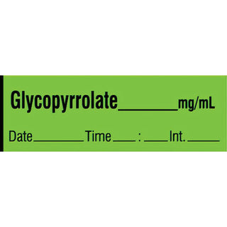 Alimed Glycopyrrolate Labels, Tape Roll or Pre-Cut Roll Glycopyrrolate Labels, Pre-Cut Roll, Expanded - 924626/NA/PREDTI
