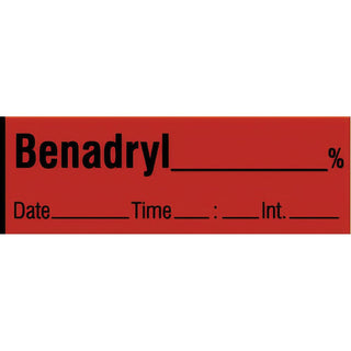 Alimed Benadryl Labels, Tape Roll or Pre-Cut Roll Benadryl Labels, Pre-Cut Roll, Expanded - 924673/NA/PREDTI