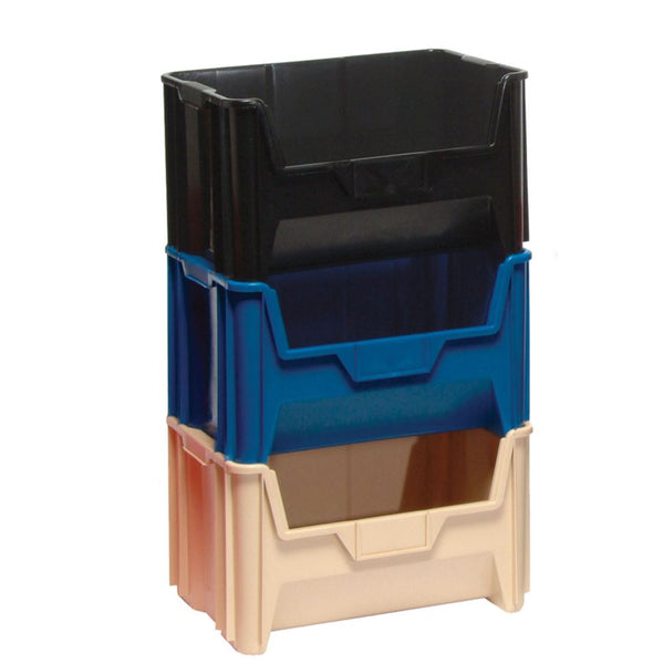 Quantum Giant Stack Containers Reg. Bin, 19-7/8"W x 15-1/4"H x 12-7/16"D, Grey, 3/cs - 925125/GREY/NA