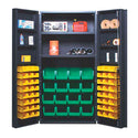 Quantum Storage 36"W All-Welded Bin Cabinets Bin Cabinet, 36 x 24 x 72, 132 Bins, Black - 925132/BLACK/NA
