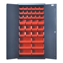 Quantum Storage 36"W All-Welded Bin Cabinets Bin Cabinet, 36 x 24 x 72, 132 Bins, Green - 925132/GREEN/NA