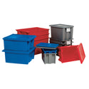 Quantum Stack and Nest Totes Tote, 11"W x 9"H x 18"D, 6/cs, Grey - 925162/GREY/NA