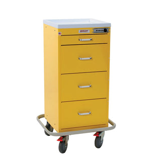 Harloff Mini-Line 4-Drawer Isolation Cart Mini 4-Drawer Isolation Cart, Push-Button Lock, Yellow - 925423