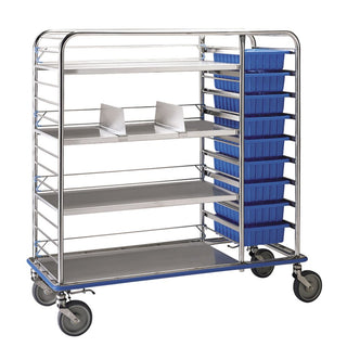 Pedigo Central Supply Cart Central Supply Cart, 55"W x 58"H x 26"D, w/Seven 5" Bins - 925606