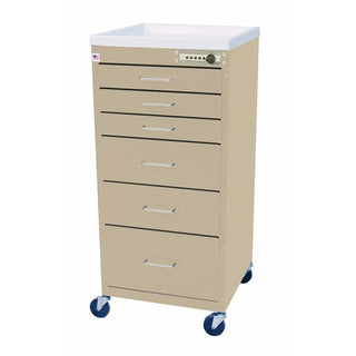 Alimed Harloff Mini Line 6-Drawer Treatment  Carts Mini Line 6-Drawer Treatment Cart, Key Lock, Mauve - 925415/MAUVE/NA