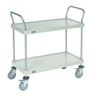 Nexel Solid Plastic Shelf Utility Cart Nexel Solid Plastic Shelf Utility Cart, 36"W x 39"H x 18"D, 2-Shelves, Rubber Casters - 926060