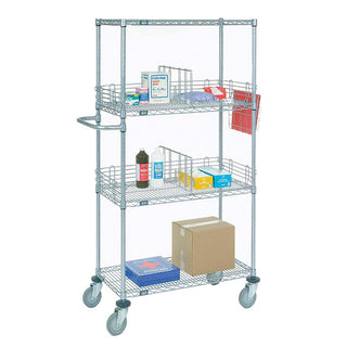Nexel Wire Shelf Stem Caster Trucks Nexel Stem Caster Truck, Chrome, Pneumatic Casters, 48"W x 18"D - 926135