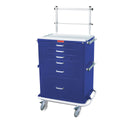 Harloff Classic Line Anesthesia Cart with 2-Tier Rail System Classic Anesthesia Cart w/2-Tier Rail, Burgundy - 926407/BURG/NA