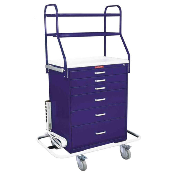Harloff Classic Line Monitor Cart, 6-Drawer Monitor Cart, 6-Drawer, Teal - 926412/TEAL/NA