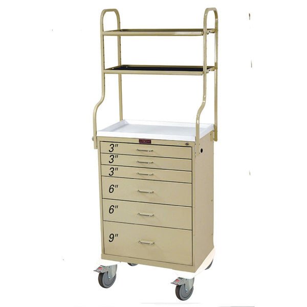 Harloff Classic Line Monitor Cart, 6-Drawer Monitor Cart, 6-Drawer, Yellow - 926412/YEL/NA
