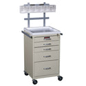 Harloff Mini Line Anesthesia Carts Short Mini Cart, Hammered Grey - 926416/HAMGRY/NA