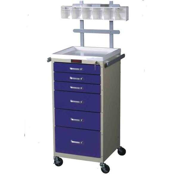 Harloff Mini Line Anesthesia Carts Tall Mini Cart, Burgundy - 926417/BURG/NA