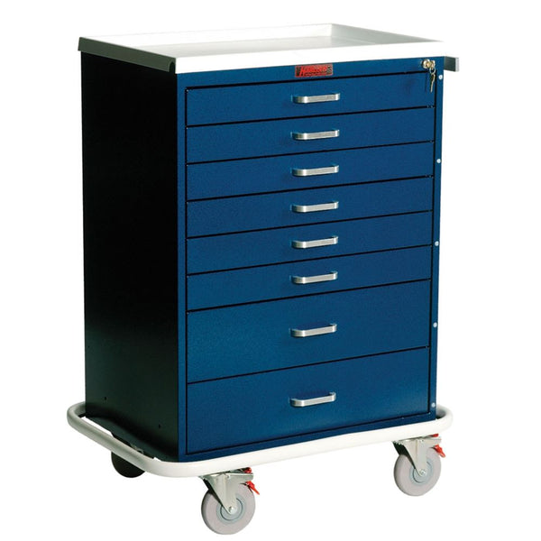 Harloff Classic Line Anesthesia Cart, 8-Drawer Classic Anesthesia Cart, 8-Drawer, Specialty Pkg., Key Lock, Hammered Green - 926420/HAMGRN/NA