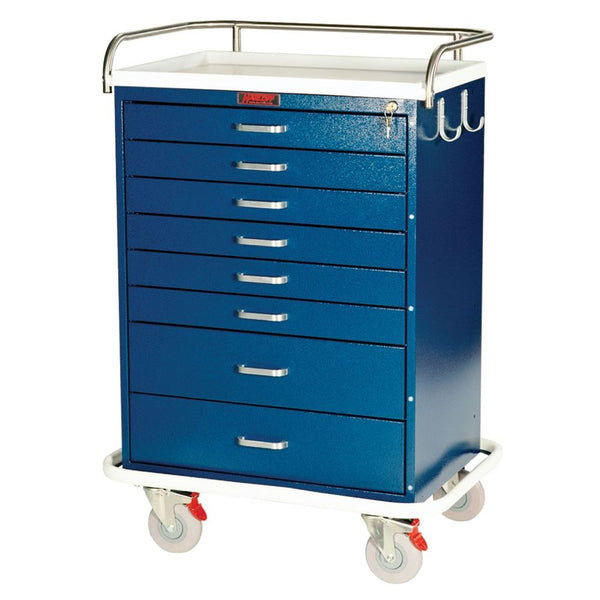Harloff Classic Line Anesthesia Cart, 8-Drawer Classic Anesthesia Cart, 8-Drawer, w/Specialty Pkg., Key Lock. SS Top, Light G - 926421/LGREY/NA