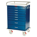Harloff Classic Line Anesthesia Cart, 8-Drawer Classic Anesthesia Cart, 8-Drawer, w/Specialty Pkg., Key Lock. SS Top, Red - 926421/RED/NA