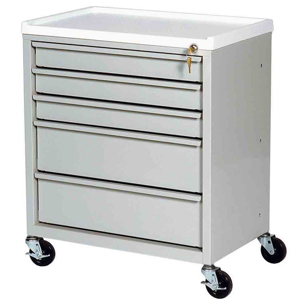 Harloff 5-Drawer Economy Treatment Cart 5-Drawer Economy Treatment Cart, Light Grey - 926493/LGREY/NA