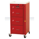 Harloff Mini-Line 4-Drawer Basic Emergency Cart Mini 4-Drawer Basic ER Cart, Light Grey - 926535/LGREY/NA
